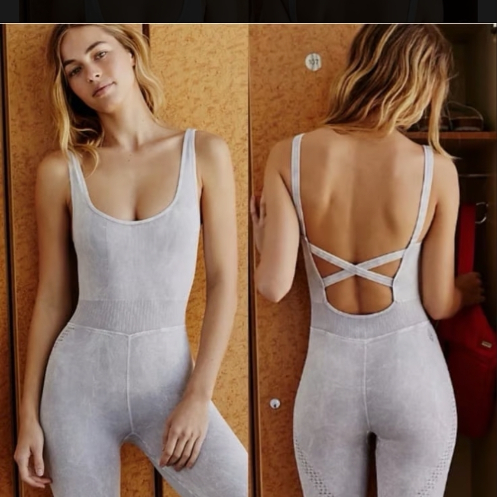 NWOT FP Movement by Free People‎ Light Gray Jumpsuit
